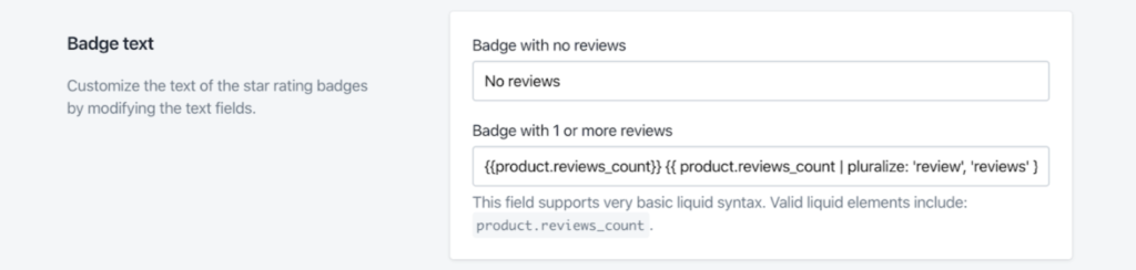 Badge text